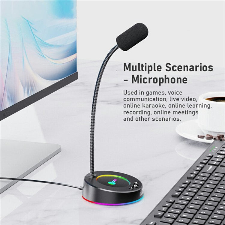 LENOVO LECOO MC01S USB Microphone RGB Color Computer Laptop Microphone
