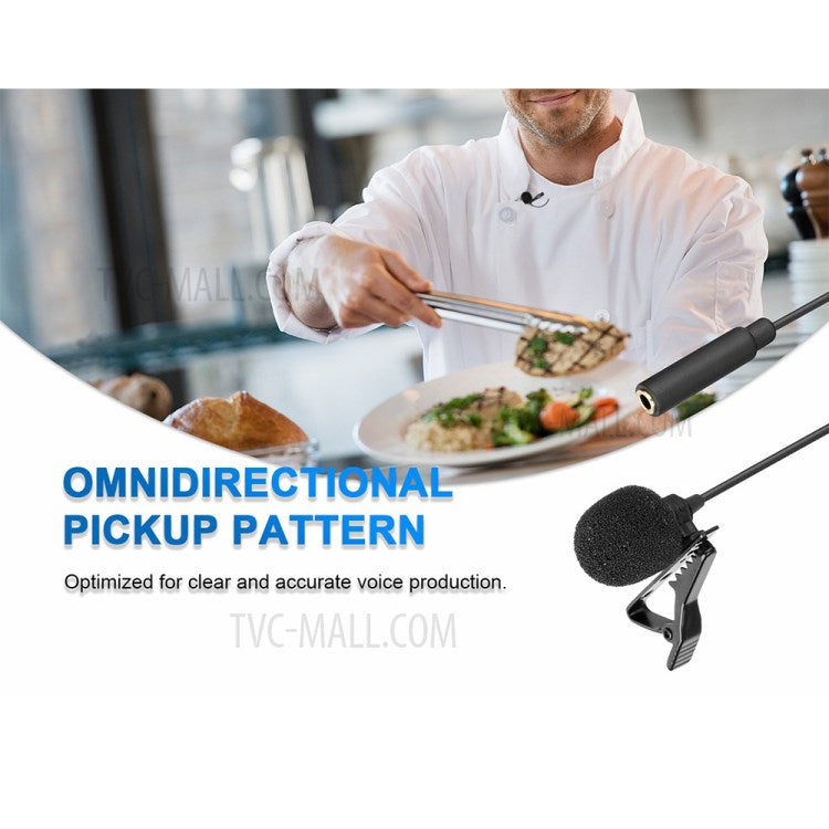 BOYA BY-M2 Lavalier Microphone Omnidirectional Condenser Mic with 3.5mm TRS Cable Detachable Single Head for iOS Smartphone