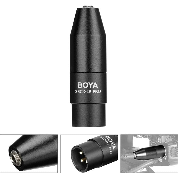 BOYA BY-35C-XLR PRO 3.5mm TRS Mini-Jack Female to XLR Male Adapter Converter Microphone Accessory