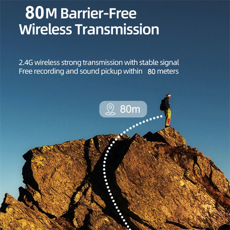 2Pcs Wireless Lavalier Microphone Live Streaming Lapel Clip Mic with Type-C Receiver for Android Phone Tablet