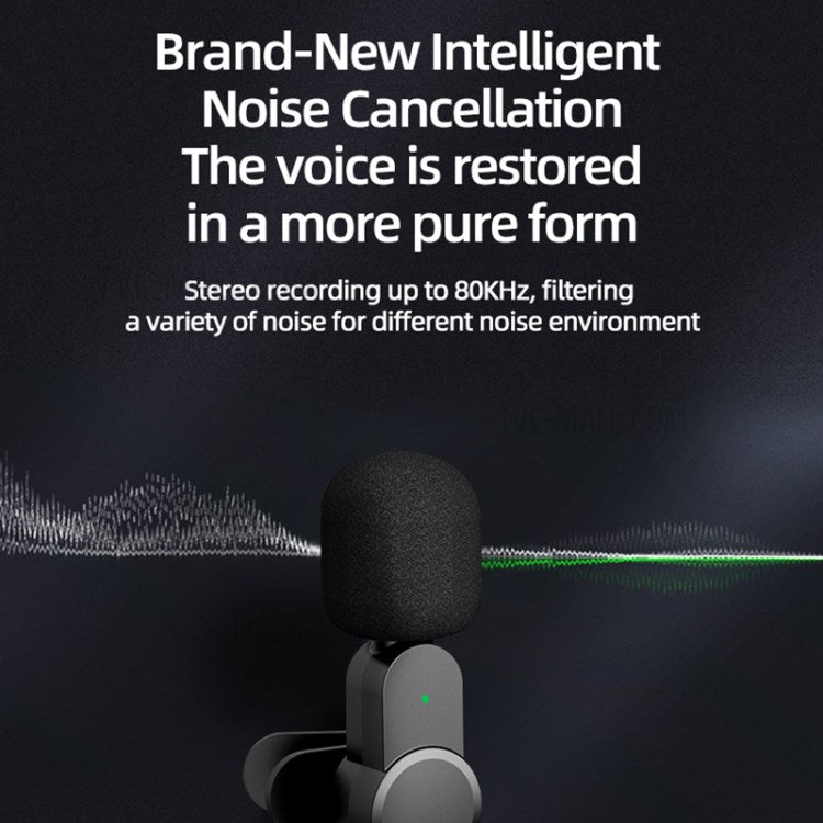 2Pcs Wireless Lavalier Microphone Live Streaming Recording Lapel Clip Mic with Lightning Jack Receiver for iPhone