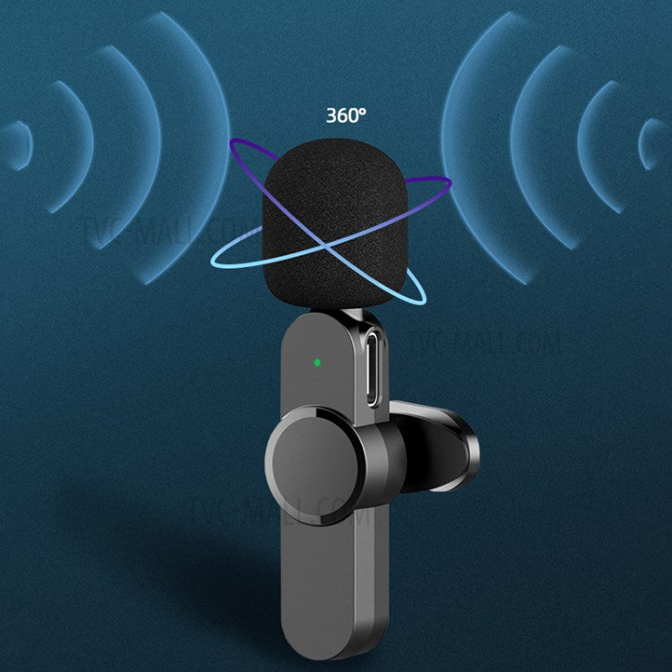 2Pcs Wireless Lavalier Microphone Live Streaming Recording Lapel Clip Mic with Lightning Jack Receiver for iPhone