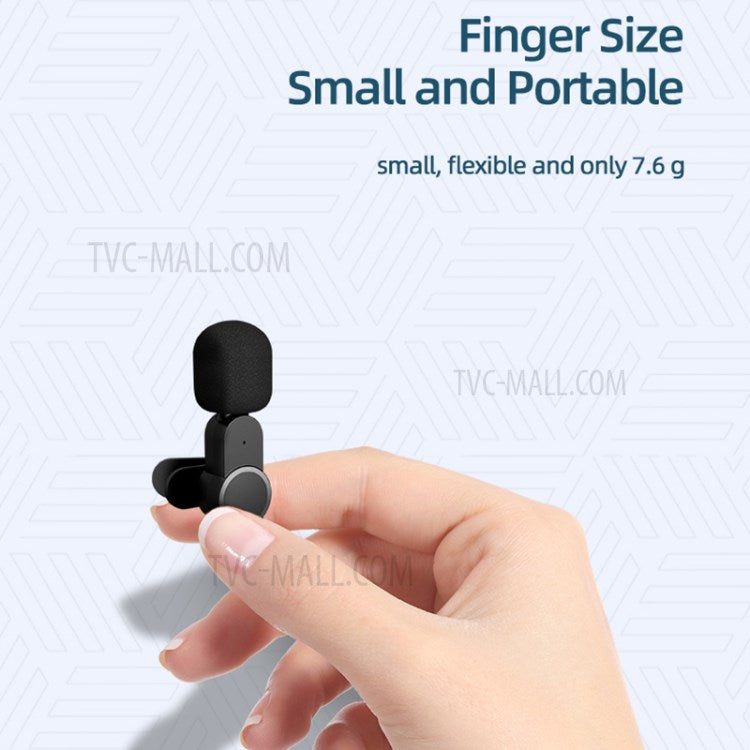 2Pcs Wireless Lavalier Microphone Live Streaming Recording Lapel Clip Mic with Lightning Jack Receiver for iPhone