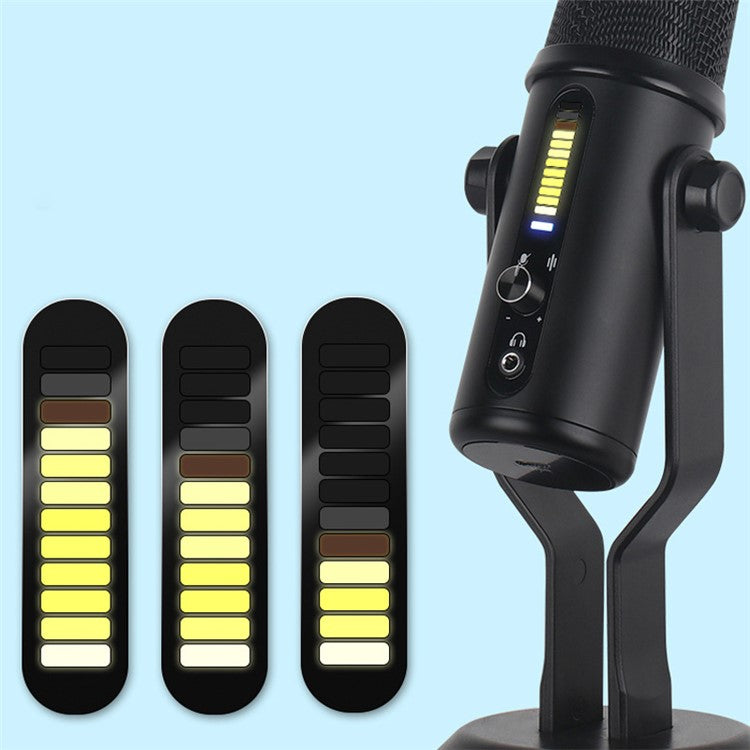 A33 LED Voice Control Breathing Light USB Unidirectional Condenser Microphone One-Key Noise Reduction Mic for Recording/Singing/Teaching/Gaming/Live Broadcast