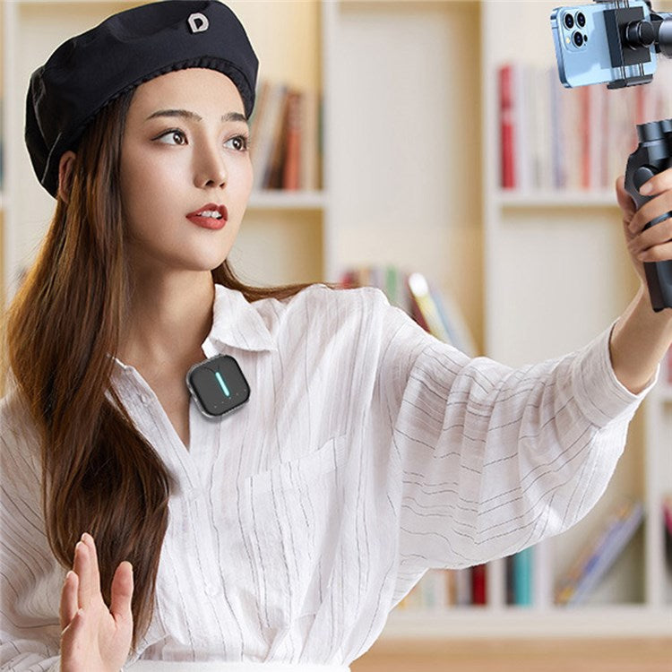 ELEBEST M18Pro Type-C Cable + Lightning Adapter Wireless Lavalier Microphone System Receiver Transmitter Live Streaming Interview Mic Kit