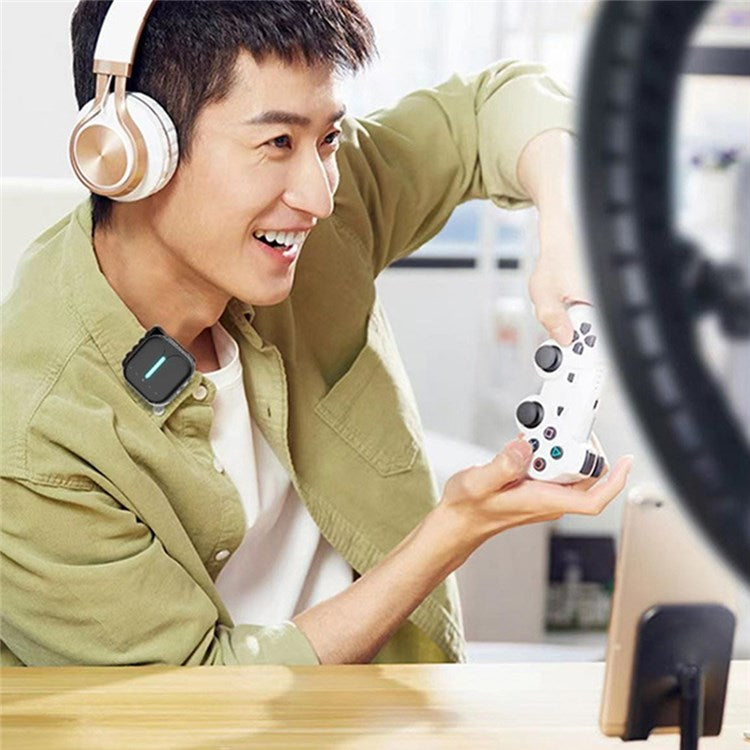 ELEBEST M18Pro Type-C Cable + Lightning Adapter Wireless Lavalier Microphone System Receiver Transmitter Live Streaming Interview Mic Kit