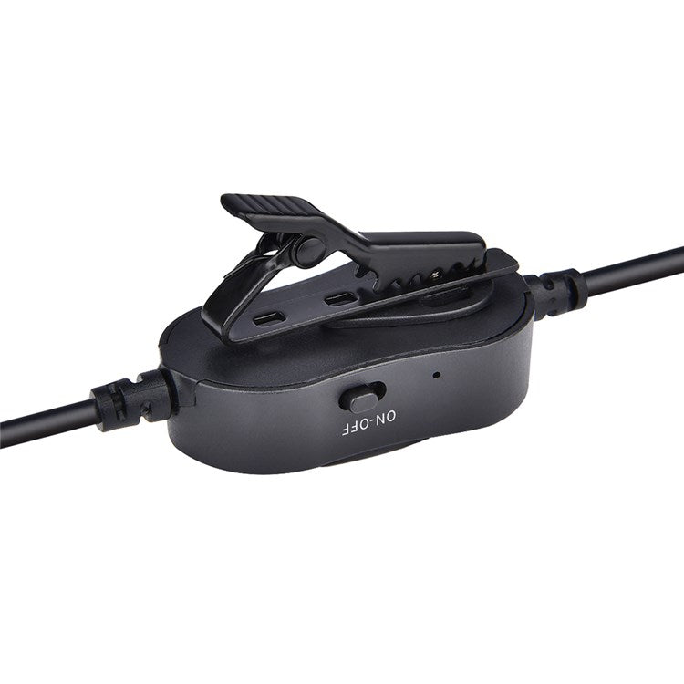 YELANGU MY2 USB Rechargeable Clip-on Microphone 3.5mm Adapter Condenser Mic Phone Camera Computer Microphone for Online Meeting Livestream Remote Teaching Recording