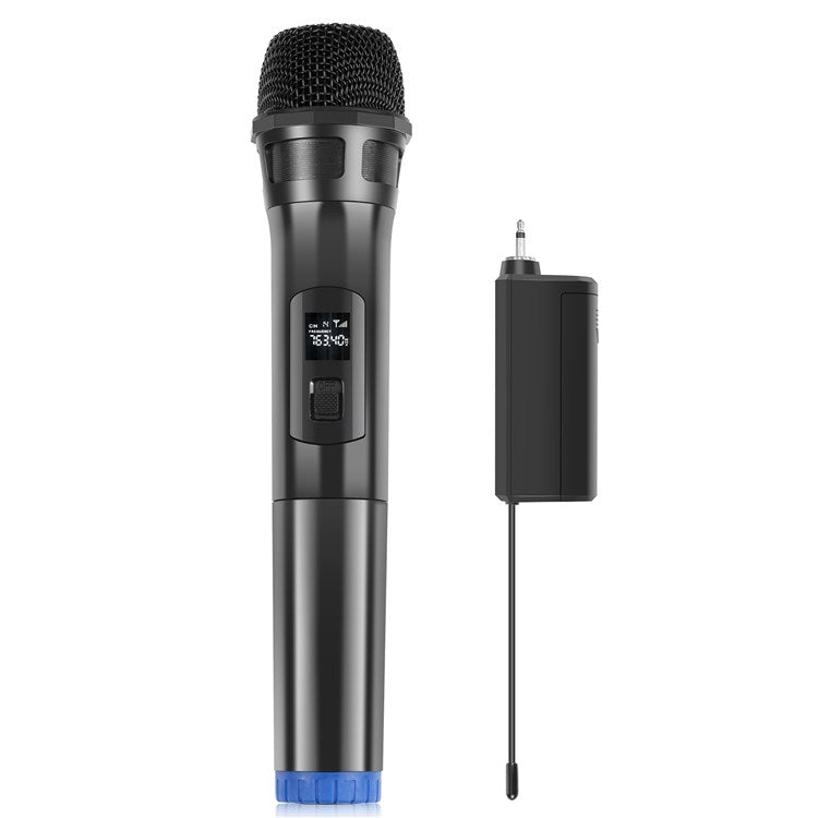 PULUZ PU628B UHF Wireless Dynamic Microphone with LED Display Battery Powered Mic - Black