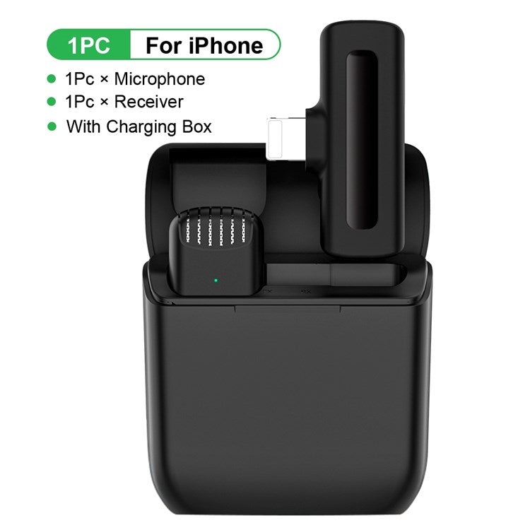 J11 For iPhone Wireless Lavalier Microphone with Charging Case Perfect for Recording YouTube, Facebook Live Stream, TikTok, Vloggers, Interview