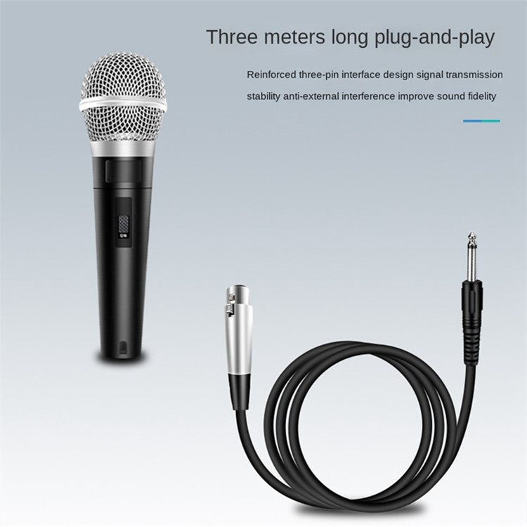 Moving Coil Handheld Wired Dynamic Microphone Unidirectional Mic for Stage Singing Home KTV Meeting
