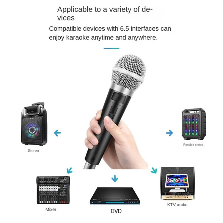 Moving Coil Handheld Wired Dynamic Microphone Unidirectional Mic for Stage Singing Home KTV Meeting