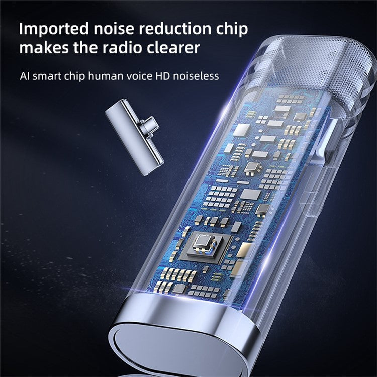 V8 Type-C Interface Plug and Play 2.4G Wireless Lavalier Microphone Live Broadcast Lapel Mic, 1 Transmitter + 2 Receiver - Champagne Gold