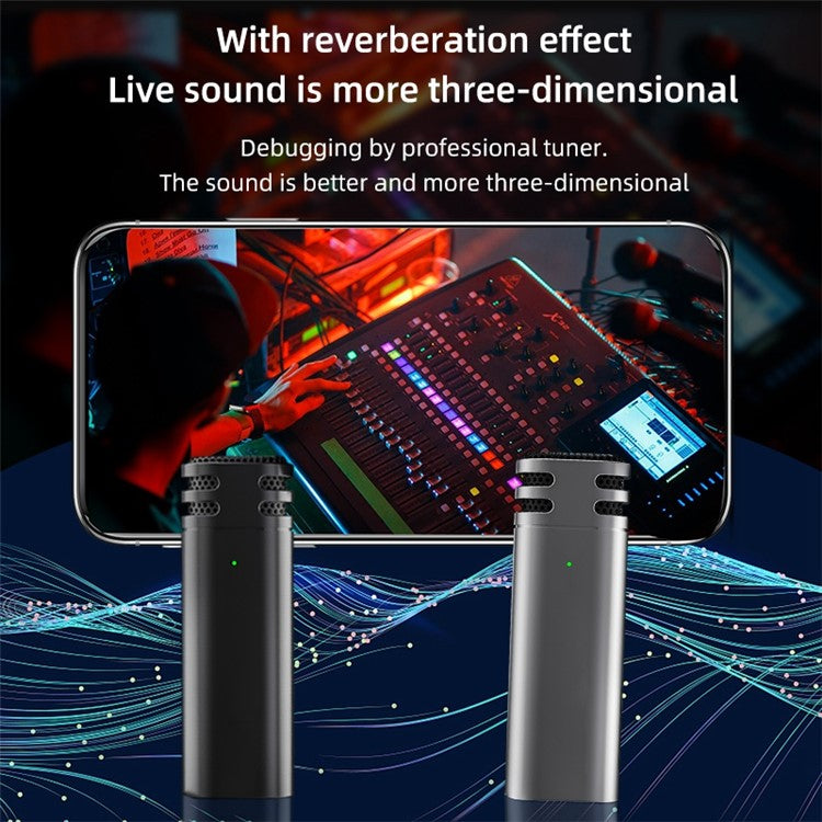 V8 Type-C Interface Plug and Play 2.4G Wireless Lavalier Microphone Live Broadcast Lapel Mic, 1 Transmitter + 2 Receiver - Champagne Gold