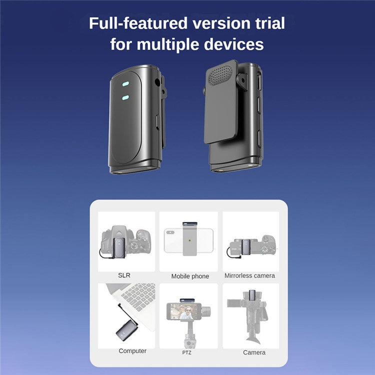 J20 Wireless Lavalier Microphone 3 Gears Noise Reduction Lapel Clip Mic, 2 Mic + 1 Receiver - Type-C