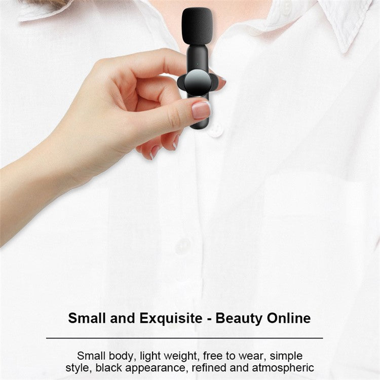 K3 Collar Clip Microphone Live Broadcast Noise Reduction Type-C Mini Wireless Mic, 1 Transmitter+1 Receiver