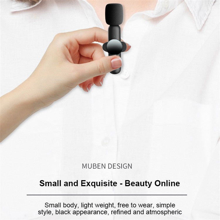 K3 Wireless Lavalier Microphone Portable Mini Lightning Lavalier Mic Set 2 Transmitter + Receiver