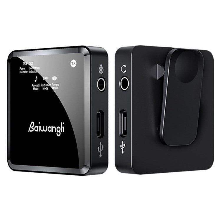 BAIWANGLI SX39 Live Broadcast Wireless Microphone Noise Reduction Lavalier Mic for iPhone, 1 Transmitter + 1 Receiver