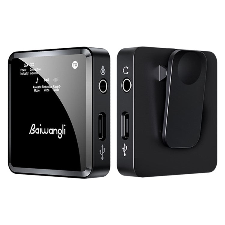 BAIWANGLI SX39 Wireless Noise Canceling Microphone System Portable Collar Clip Mic for Type-C, 1 Transmitter + 1 Receiver