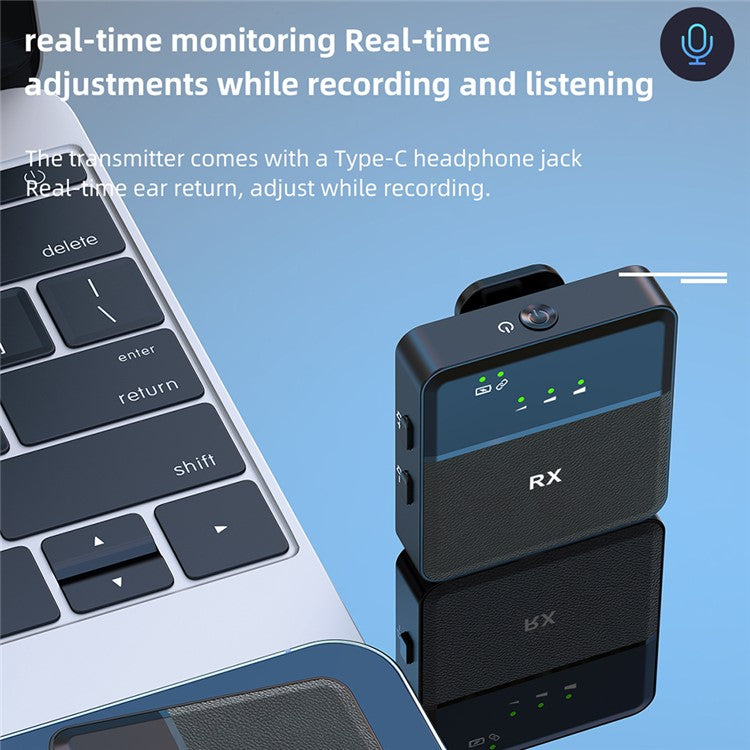 SX9 For Type-C Clip On Lapel Mic Live Broadcast Wireless Lavalier Microphone System, 2 Transmitter + 1 Receiver