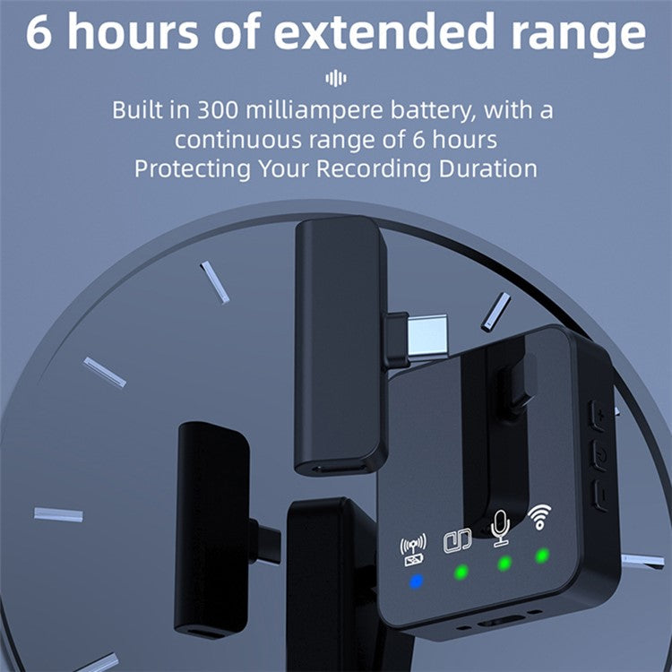 R10 Noise Canceling Wireless Lavalier Microphone System, 1 Mic+1 Receiver - Type-C