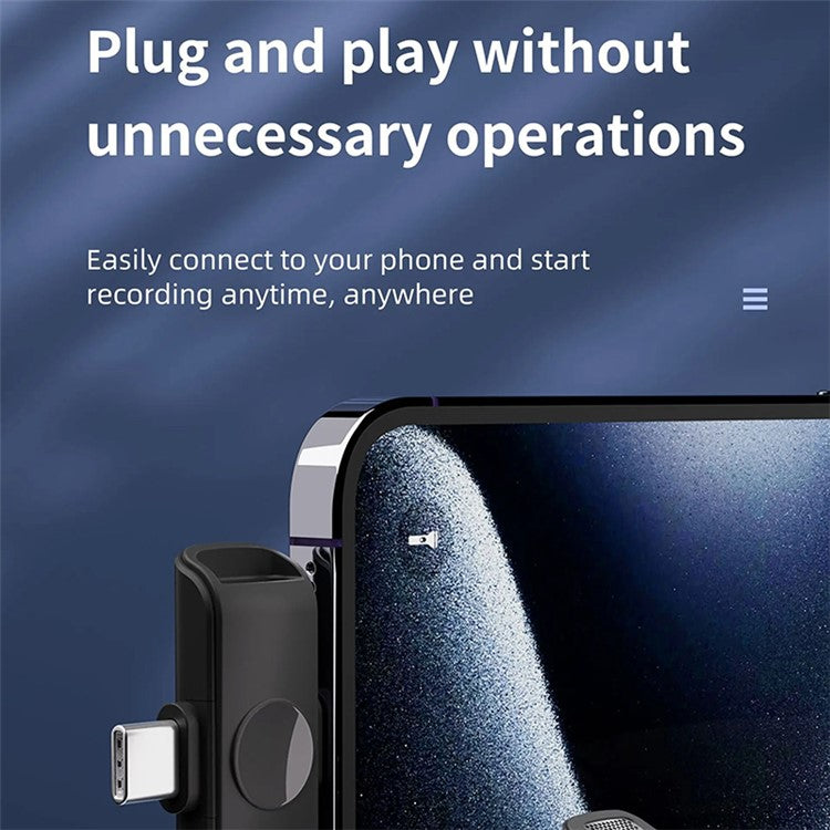 H61 Wireless Lavalier Microphone with Charging Compartment, 1 Transmitter+2 Receiver - Black