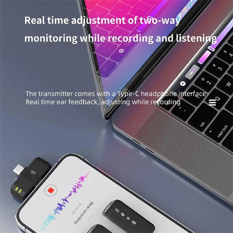 H61 Wireless Lavalier Microphone with Charging Compartment, 1 Transmitter+2 Receiver - Yellow