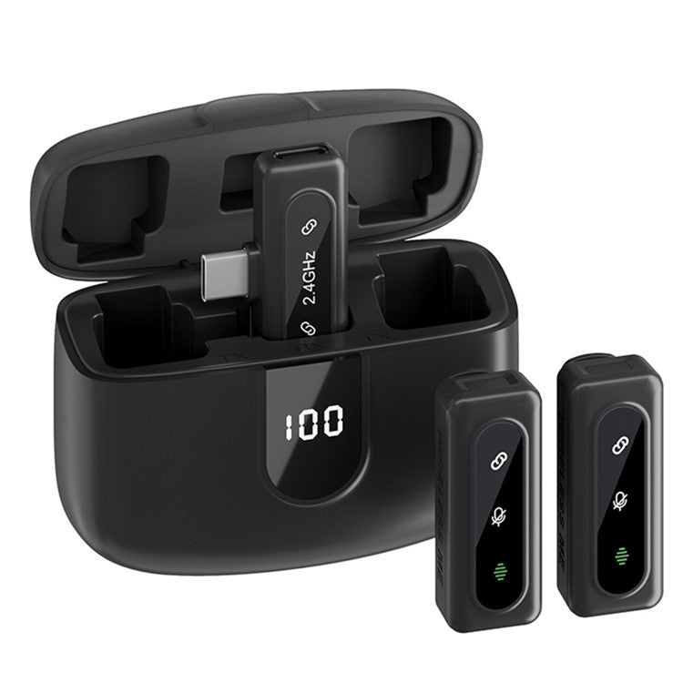 J50 Vlogging Wireless Noise Canceling Microphone Lavalier Mic (2 Microphones+1 Receiver) - Type-C