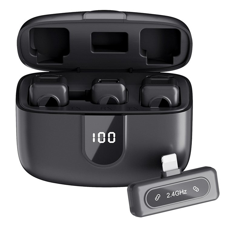 J50 Vlogging Wireless Noise Canceling Microphone Lavalier Mic (2 Microphones+1 Receiver) - For iPhone