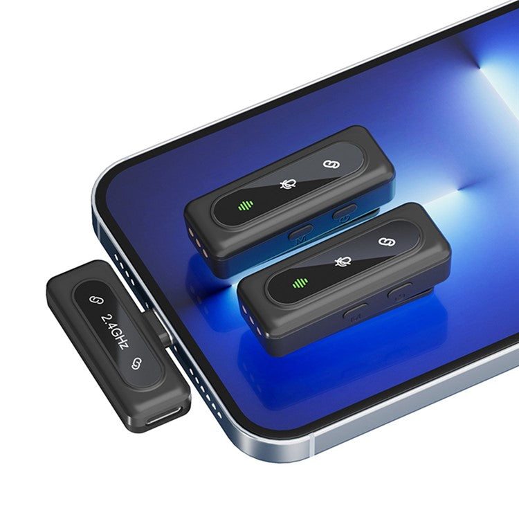 J50 Vlogging Wireless Noise Canceling Microphone Lavalier Mic (2 Microphones+1 Receiver) - For iPhone