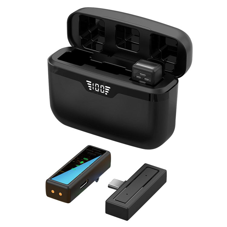 J80 Broadcasting Lavalier Mini Microphone (2 Microphones+1 Receiver) - Type-C