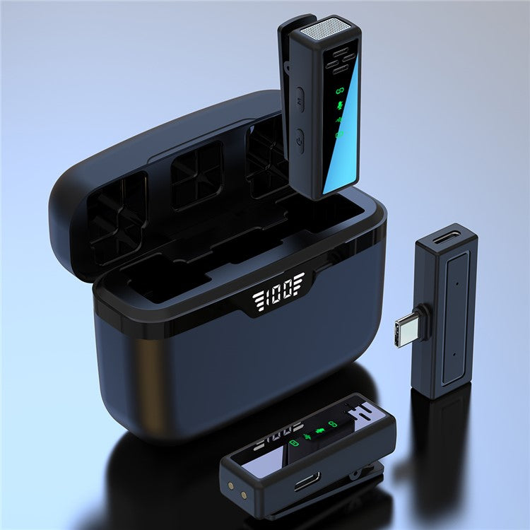 J80 Broadcasting Lavalier Mini Microphone (2 Microphones+1 Receiver) - Type-C