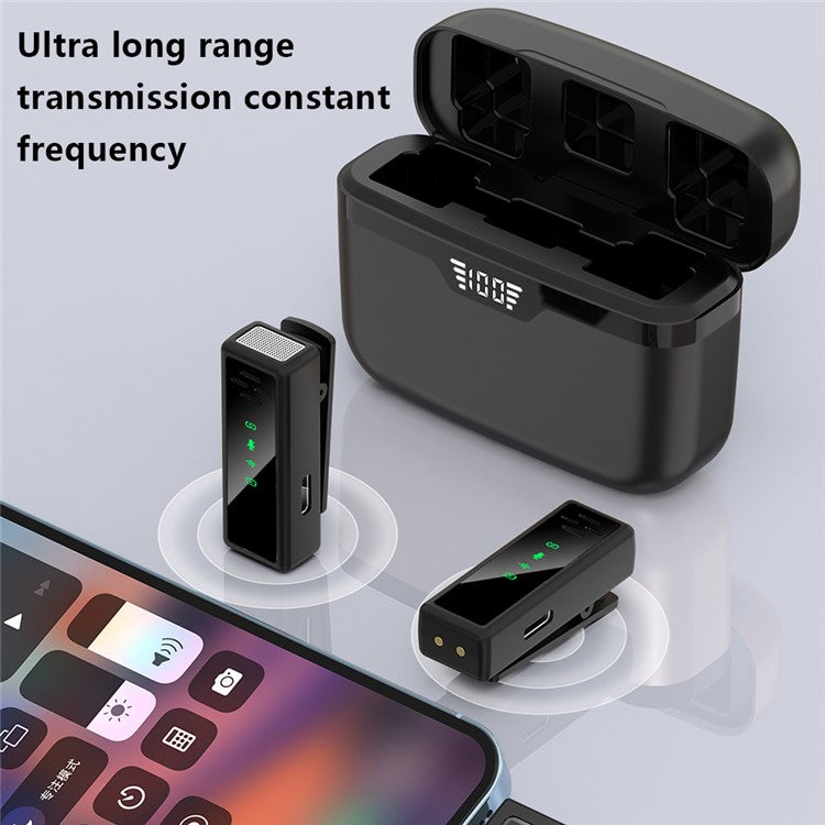 J80 Broadcasting Lavalier Mini Microphone (2 Microphones+1 Receiver) - For iPhone