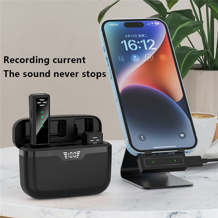 J80 Broadcasting Lavalier Mini Microphone (2 Microphones+1 Receiver) - For iPhone