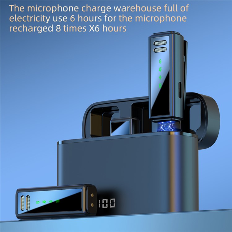 J88 Wireless Lavalier Live Streaming Microphone (2 Microphones+1 Receiver) - Type-C / Black