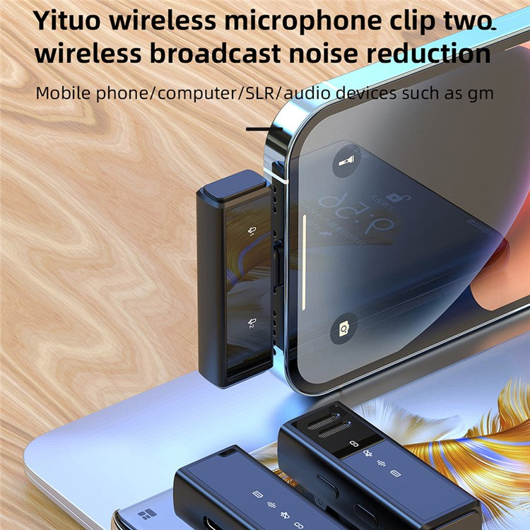 J88 Wireless Lavalier Live Streaming Microphone (2 Microphones+1 Receiver) - For iPhone / Black+Yellow