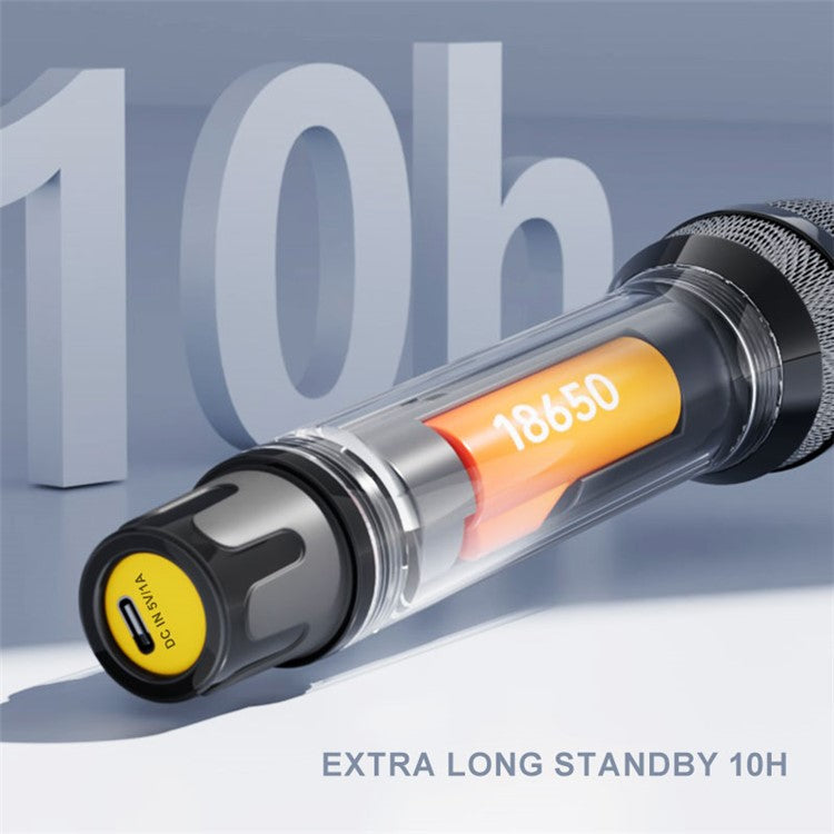 H21H Singing Family KTV UHF Wireless Hand-Held Microphone Performance Live Streaming Mic, 1 Mic + 1 Receiver - Grey