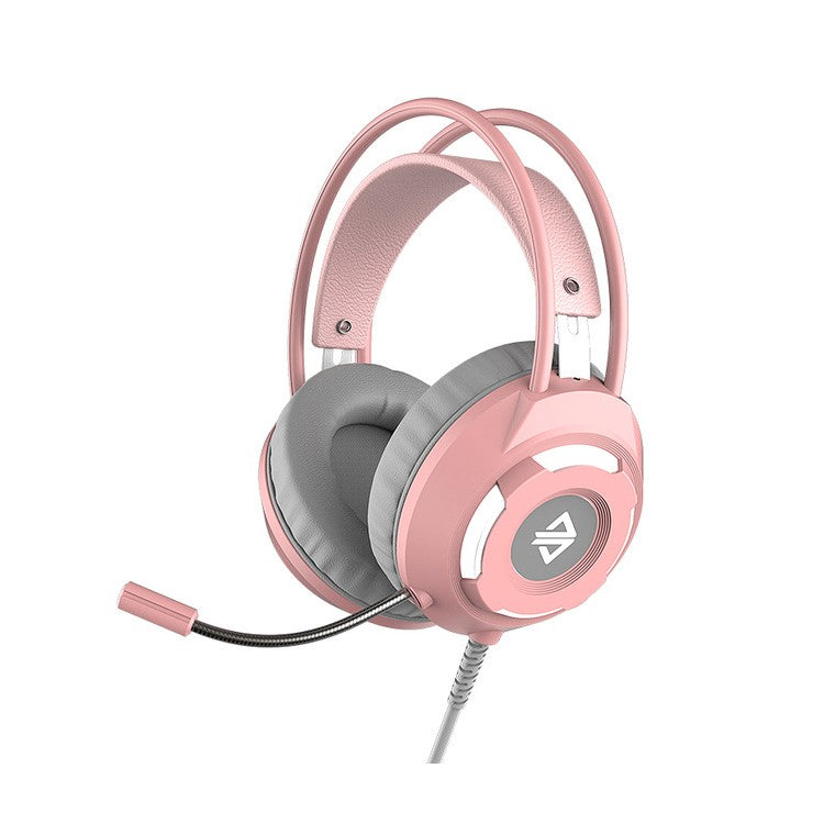 AJAZZ AX120 7.1 Channel Stereo Gaming Headset Noise Cancelling Over Ear Headphones with Mic - Pink