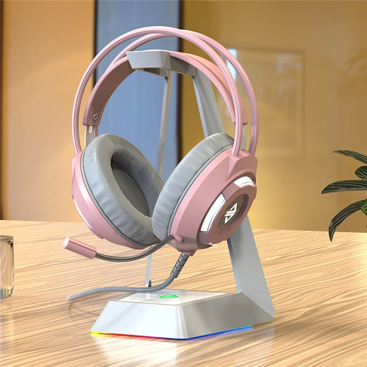 AJAZZ AX120 7.1 Channel Stereo Gaming Headset Noise Cancelling Over Ear Headphones with Mic - Pink