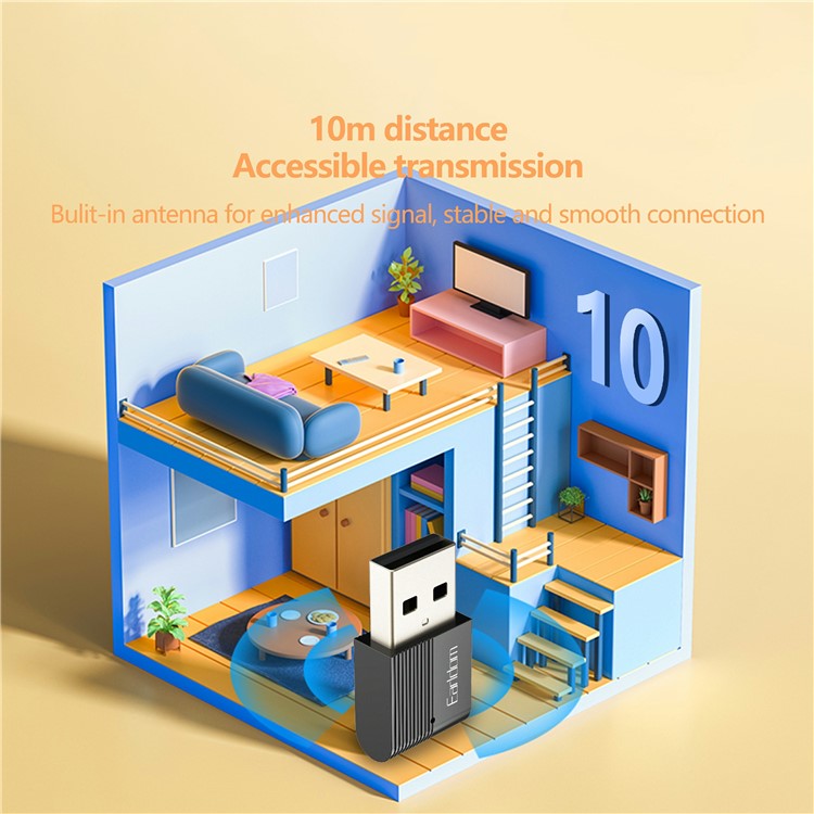 EARLDOM M90 USB Wireless Audio Adapter Bluetooth 5.0 Audio Receiver Transmitter for Car, Computer