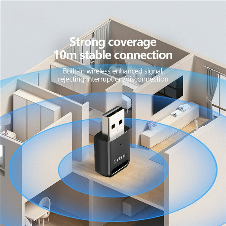 EARLDOM M91 USB Computer Bluetooth 5.0 Receiver Adapter for Mouse, Keyboard, Speaker