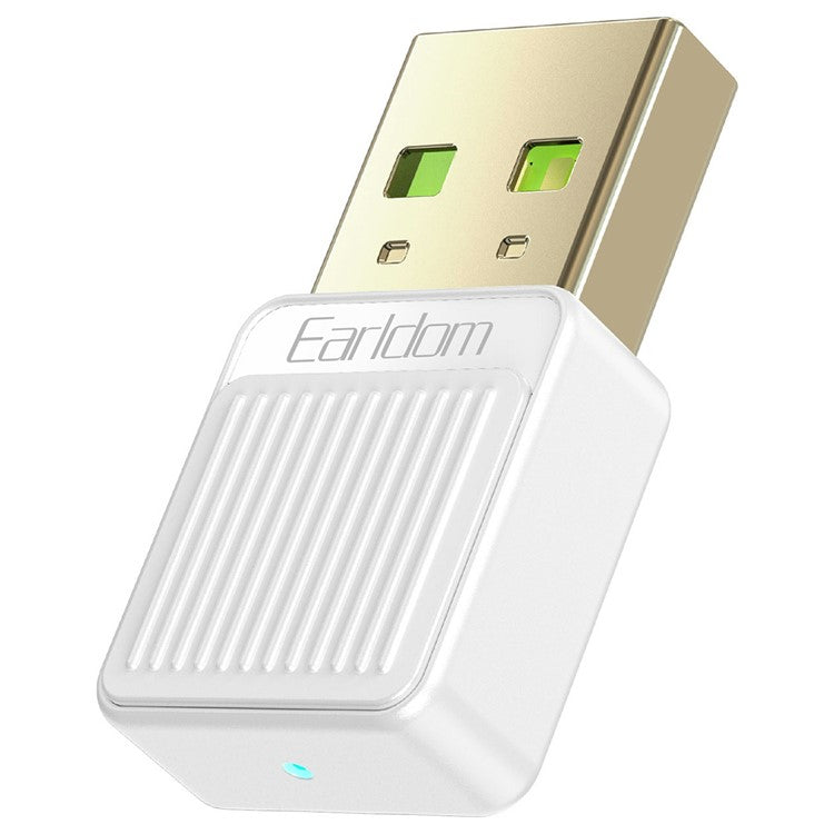 EARLDOM ET-BR09 USB Bluetooth Adapter Car Audio Speaker Wireless Audio Receiver - White