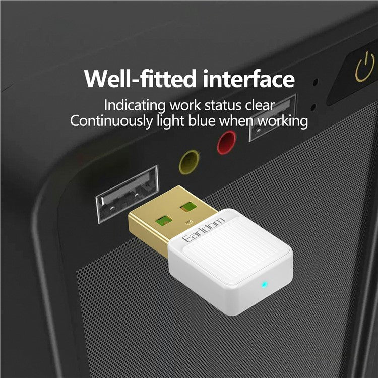 EARLDOM ET-BR09 USB Bluetooth Adapter Car Audio Speaker Wireless Audio Receiver - White