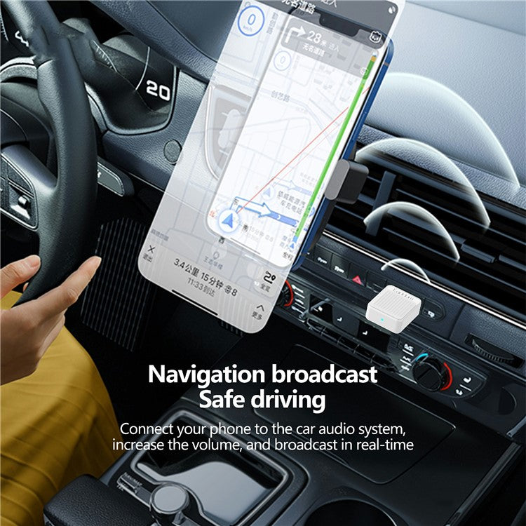 EARLDOM ET-BR09 USB Bluetooth Adapter Car Audio Speaker Wireless Audio Receiver - White