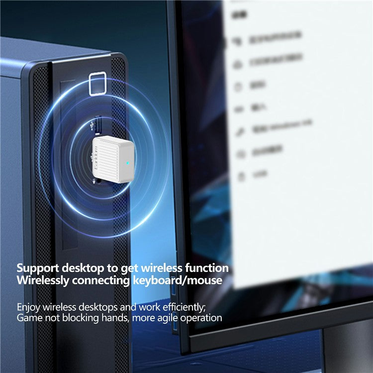 EARLDOM ET-BR09 USB Bluetooth Adapter Car Audio Speaker Wireless Audio Receiver - White