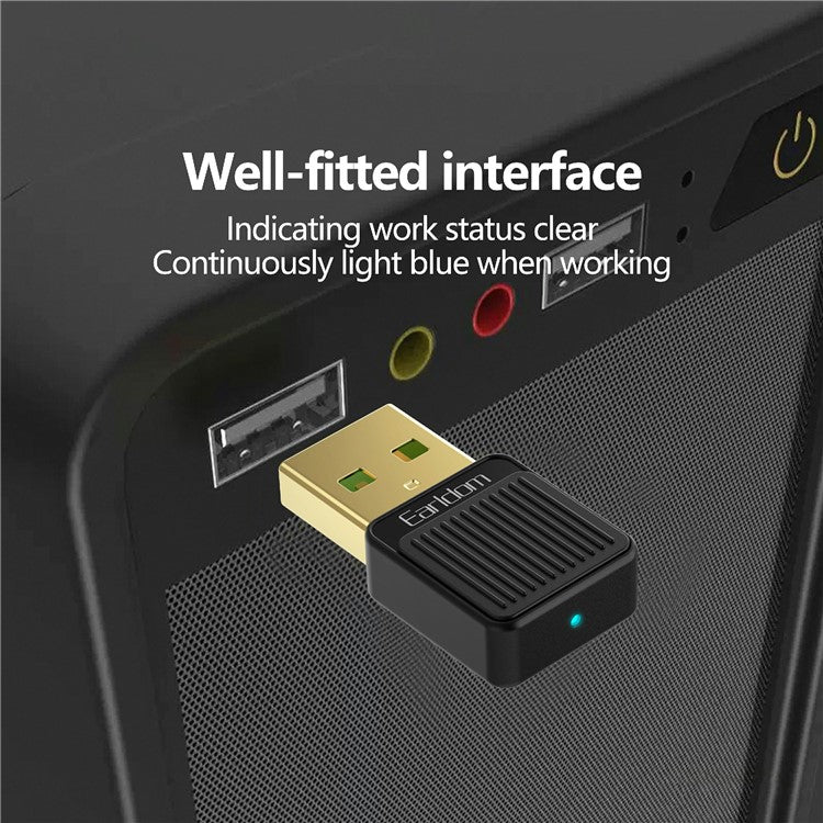 EARLDOM ET-BR09 USB Bluetooth Adapter Car Audio Speaker Wireless Audio Receiver - Black