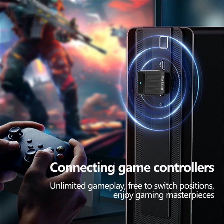 EARLDOM ET-BR09 USB Bluetooth Adapter Car Audio Speaker Wireless Audio Receiver - Black