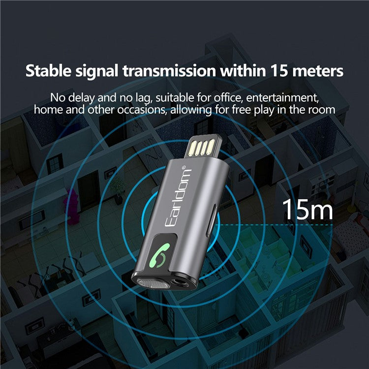 EARLDOM ET-BR12 Bluetooth 5.3 Audio Receiver AUX TF Music Playback USB Adapter