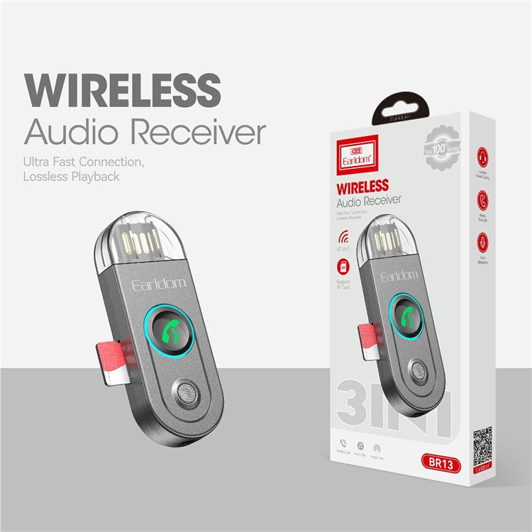 EARLDOM ET-BR13 Bluetooth 5.3 Audio Receiver 3.5mm Aux Receiver Stereo Speaker