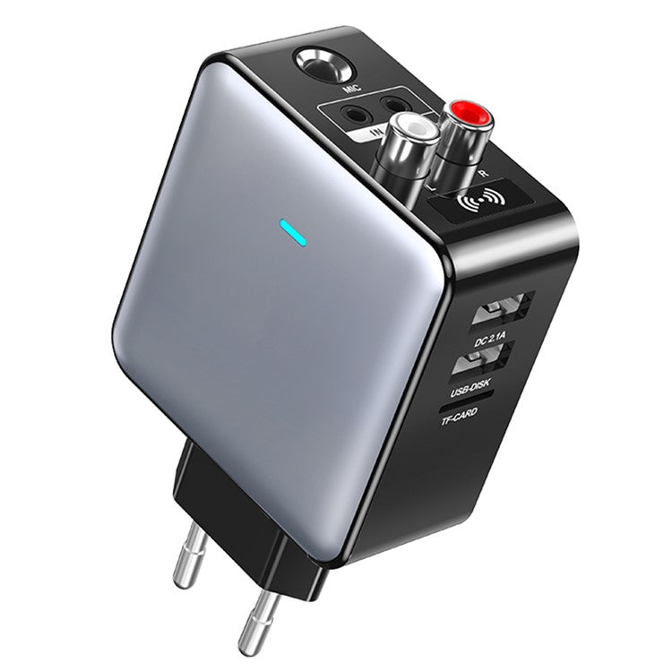 H6 Bluetooth 5.3 Transmitter Audio Bluetooth Receiver Adapter with Remote Control - EU Plug