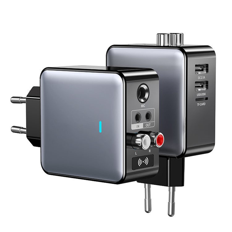 H6 Bluetooth 5.3 Transmitter Audio Bluetooth Receiver Adapter with Remote Control - EU Plug